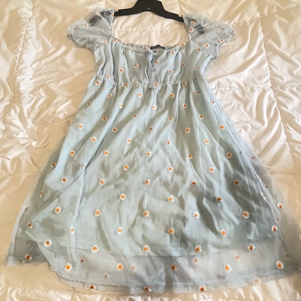 NBW SHEIN light blue tule floral dress